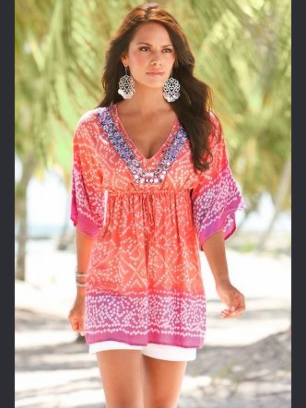 BOSTON PROPER boho studded tunic top